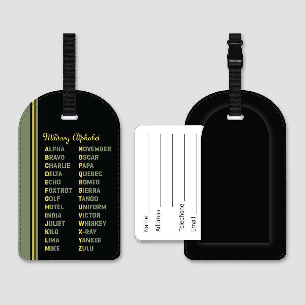 Military Alphabet Luggage Tag