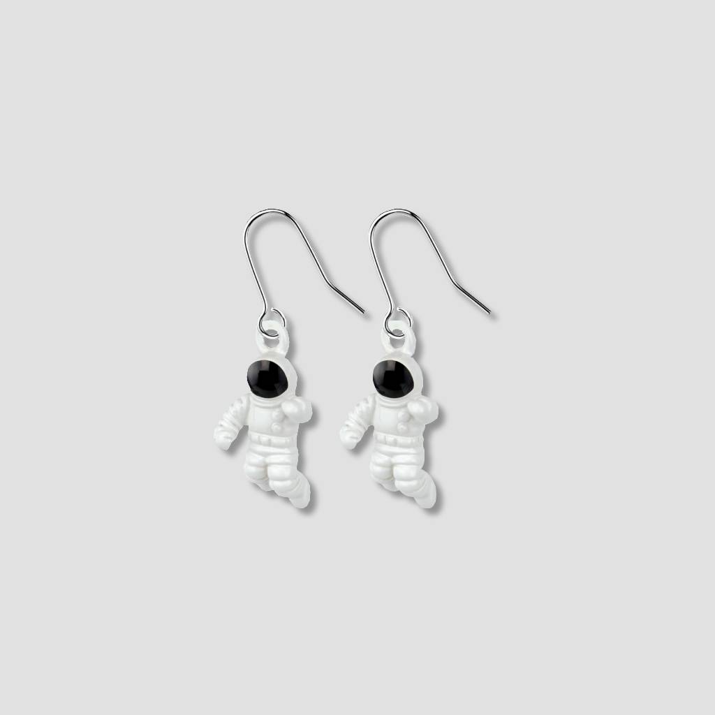 Enamel Astronaut Drop Earrings