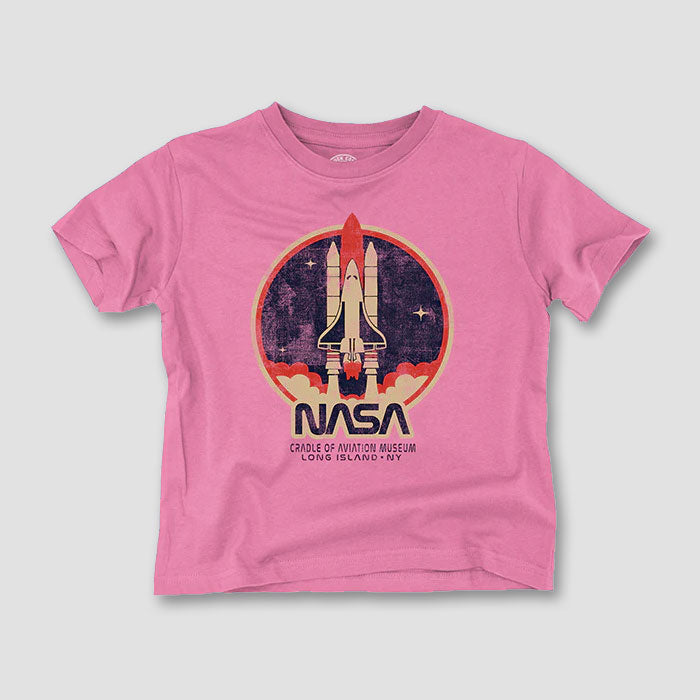 T-Shirt Officiel NASA Fusée Arc-en-Ciel Rose – Cadeau Fille, Ado Ou Fan D’Espace