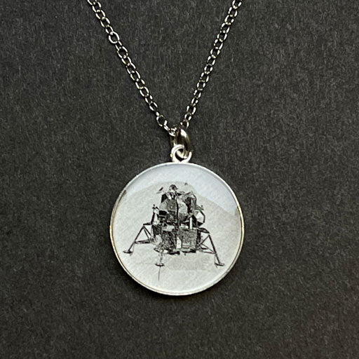 Apollo Lunar Module Sterling Bezel Glass Pendant