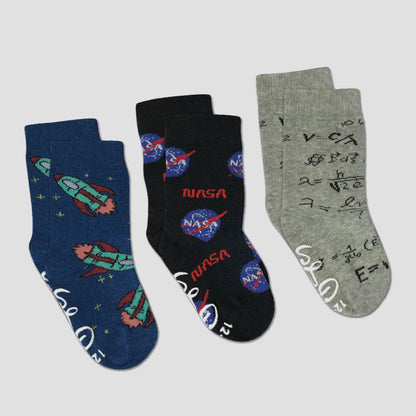 Math, NASA, & Rockets Kids Socks 3-Pack