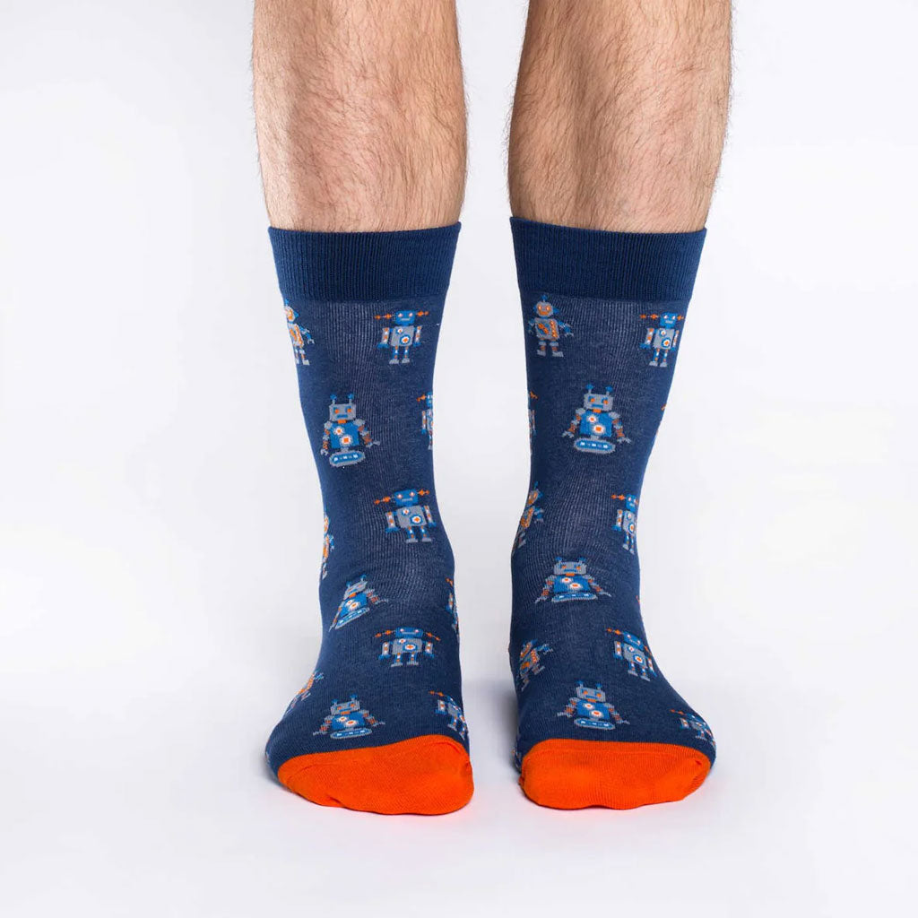 Navy Robot Socks