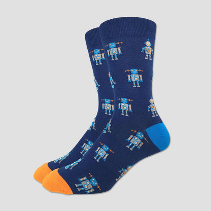 Navy Robot Socks