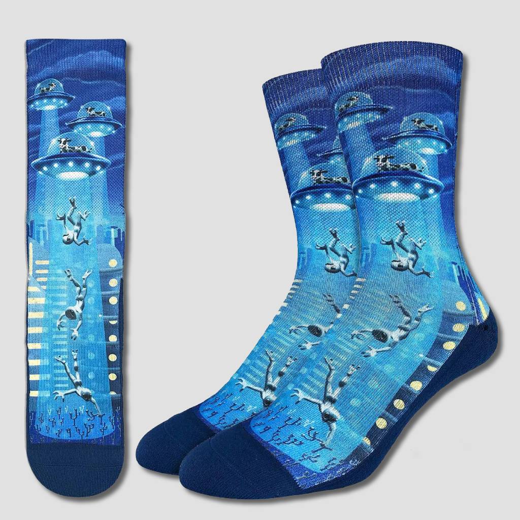 Cows Abducting Aliens Socks