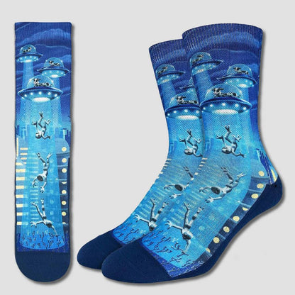 Cows Abducting Aliens Socks