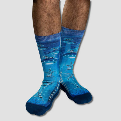 Cows Abducting Aliens Socks