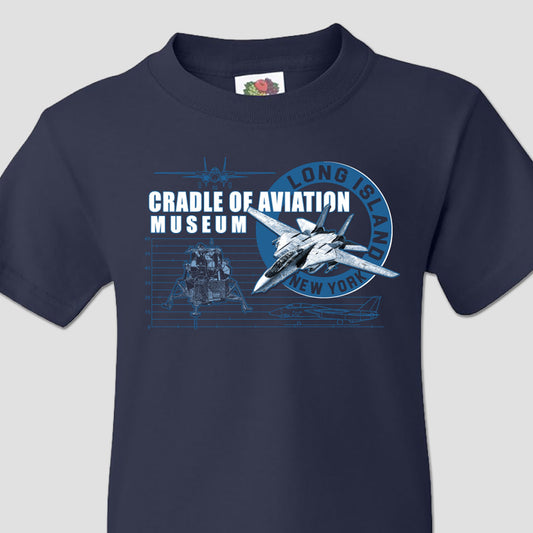 Cradle of Aviation Museum F-14 & Lunar Module YOUTH T-Shirt