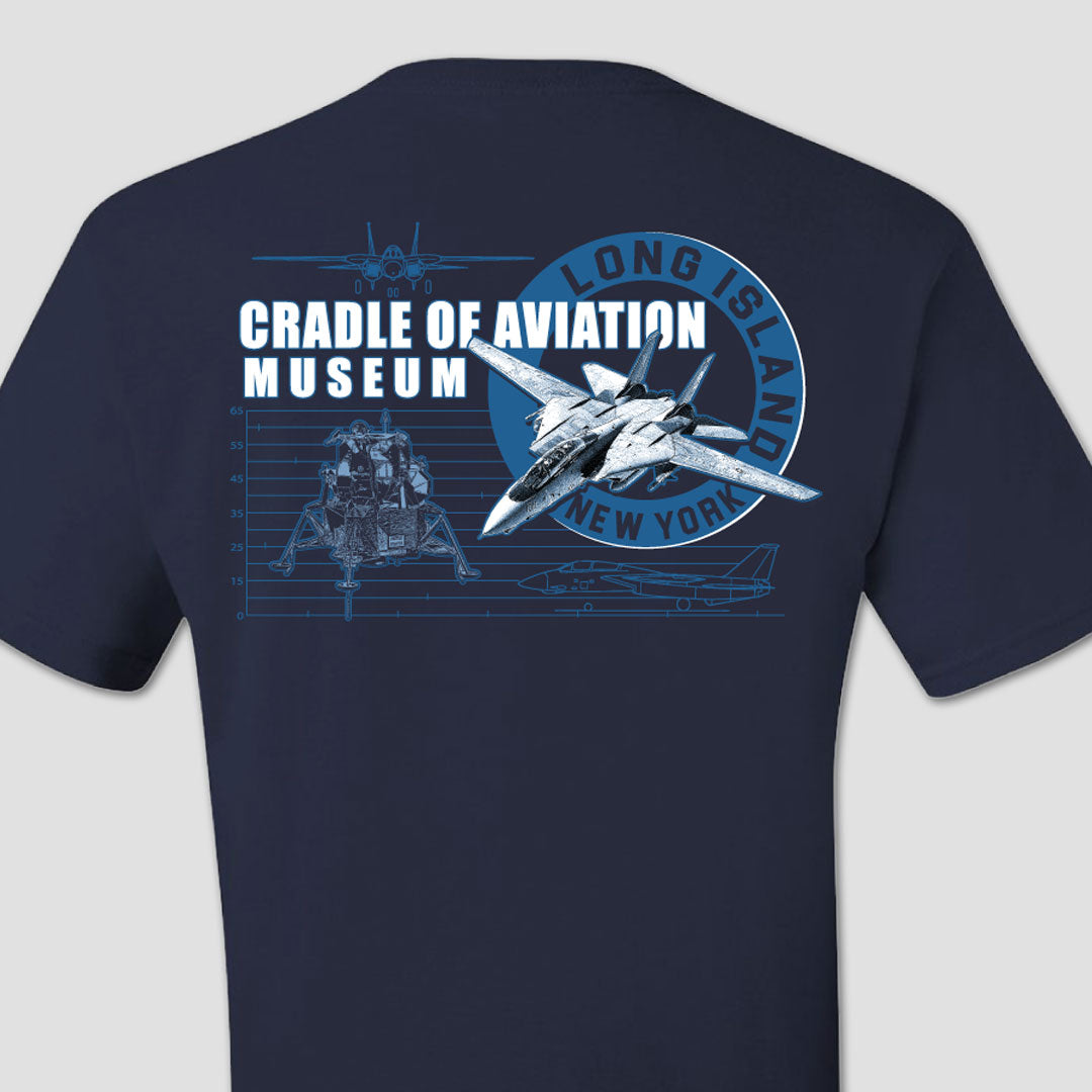 Cradle of Aviation Museum F-14 & Lunar Module T-Shirt