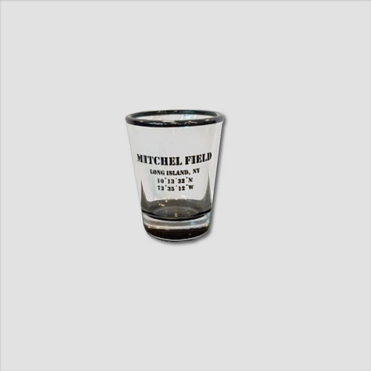 Mitchel Field Coordinates Shot Glass
