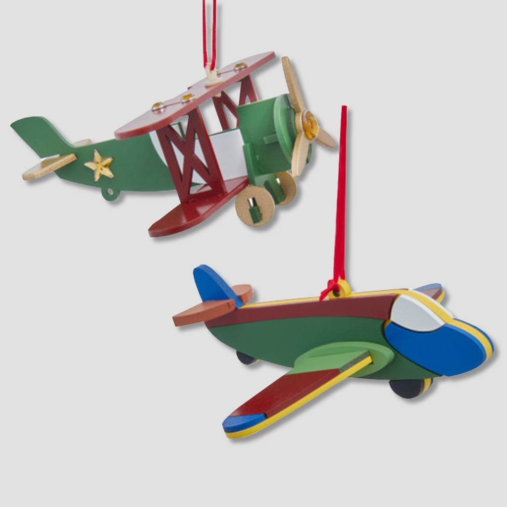 Wooden Airplane Ornaments